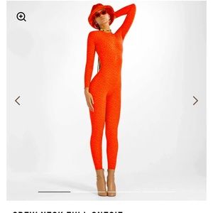 Fendi x skims full jumpsuit Georgia red orange color rare